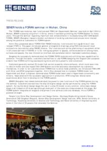 Microsoft Word - PR SENER holds a FORAN seminar in Wuhan, China.docx