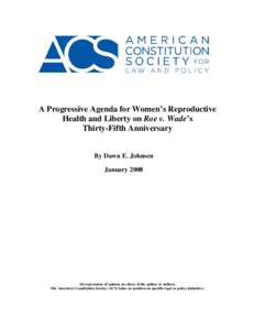 A Progressive Reproductive Rights Agenda