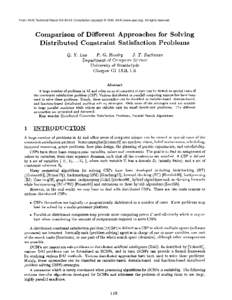 Comparison of Different Approaches for Solving Distributed Constraint Satisfaction Problems