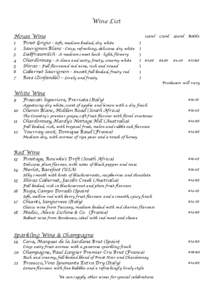 Wine List House Wine[removed]