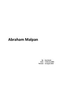 Abraham Malpan  By: Alex Kolath