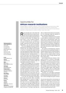 Comment  Opportunities for African research institutions by Bernard Slippers, Department of Genetics, Forestry and Agricultural Biotechnology Institute (FABI),