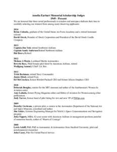 Microsoft Word - Amelia Earhart Memorial Scholarship Judges[removed]Present