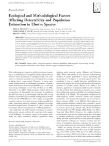 Journal of Wildlife Management 75(1):36–45; 2011; DOI: jwmg.15  Research Article Ecological and Methodological Factors Affecting Detectability and Population