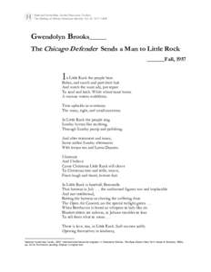 Gwendolyn Brooks, The Chicago Defender Sends a Man to Little Rock, 1957