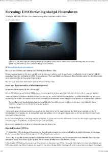 Forening: UFO-forskning skal på Finansloven | Nyheder | DR