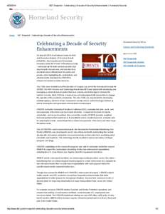 [removed]S&T Snapshot - Celebrating a Decade of Security Enhancements | Homeland Security Official website of the Department of Homeland Security