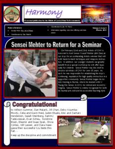 Harmony A seasonal publication for the Aikido of Central New York community Points of interest: 