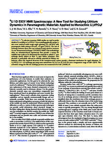 ARTICLE pubs.acs.org/JPCC 6  Li 1D EXSY NMR Spectroscopy: A New Tool for Studying Lithium