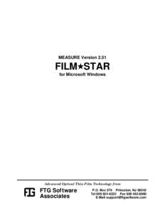 MEASURE VersionFILMSTAR for Microsoft Windows  Advanced Optical Thin Film Technology from