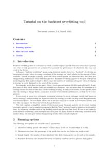 Tutorial on the backtest overfitting tool Document version: 1.0, March 2015 Contents 1 Introduction