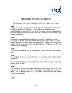 TMX Group History