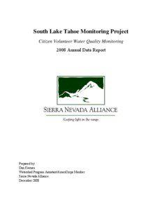 South Lake Tahoe Monitoring Project