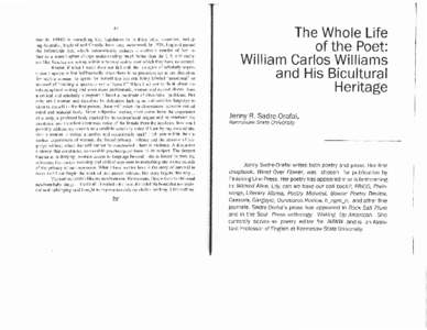 67  The Whole Life of the Poet: William Carlos Williarns and His Bicultural