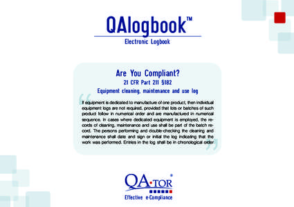 QAlogbook  ™ Electronic Logbook
