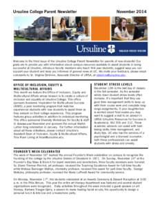 Microsoft Word - Ursuline College Parent Newsletter_November 2014.docx