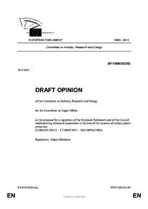 [removed]EUROPEAN PARLIAMENT Committee on Industry, Research and Energy[removed]COD)