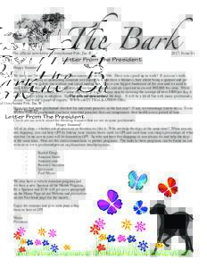 The Bark  The official newsletter of Greyhound Pets, Inc.® Letter From The President