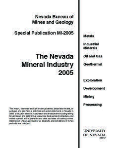 Nevada Bureau of Mines and Geology Special Publication MI-2005