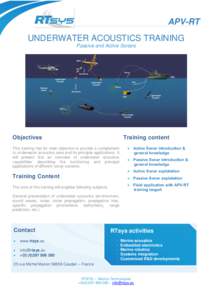 APV-RT UNDERWATER ACOUSTICS TRAINING Passive and Active Sonars Objectives