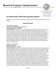 Hernando County 2016 State Legislative Agenda