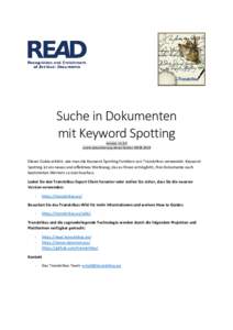 Suche in Dokumenten mit Keyword Spotting
