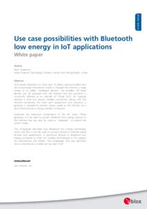 Use case possibilities with Bluetooth low energy in IoT applications