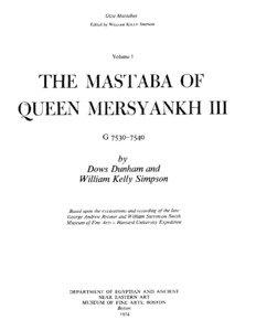 Giza Mastabas Edited by WILLIAM KELLYSIMPSON