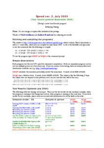 Speed ver. 2, July[removed]Test results updated September[removed]Ziheng’s naïve benchmark program Ziheng Yang
