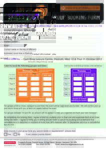 www.skillscornwall.co.uk  Group Booking Form Please complete and return by email:  or fax: Contact
