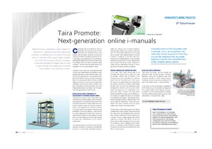 Manufacturing process  Taira Promote: Next-generation online i-manuals  i-manual view of a plant system