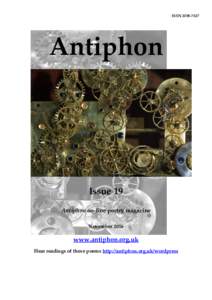 ISSNAntiphon Issue 19 Antiphon on-line poetry magazine