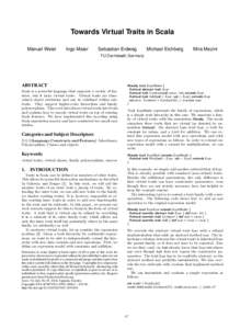 Computing / Software engineering / Computer programming / Object-oriented programming languages / Type theory / Concurrent programming languages / Object-oriented programming / C++ / Scala / Trait / Mixin / Abstract type