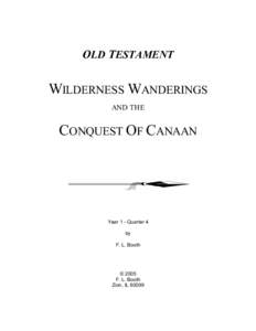 OLD TESTAMENT  WILDERNESS WANDERINGS AND THE  CONQUEST OF CANAAN