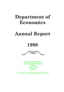 Department of Economics Annual Report[removed]Department of Ecomomics