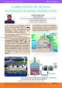 ISSN No: Volume No: 1(2014), Issue No: 6 (June) FABRICATION OF HUMAN FOOTSTEPS POWER GENERATION