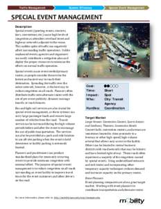 Traffic Management  System Efficiency Special Event Management