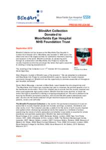 Challenging perception of artistic vision  PRESS RELEASE BlindArt Collection Donated to