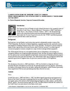 McLennan Ross Legal Counsel Newsletter  Winter 2011