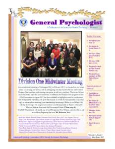 TH E General Psychologist A Publication of the Society for General Psychology ~ Division 1