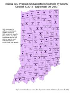 Indiana WIC Program Unduplicated Enrollment by County October 1, [removed]September 30, 2013 Porter Lake