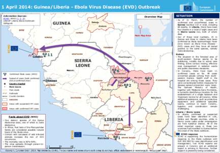 1 April 2014: Guinea/Liberia - Ebola Virus Disease (EVD) Outbreak Information Sources: ECHO; WHO (1, 2, 3); UNICEF Liberia Ebola Outbreak: SitRep#6