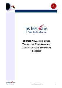 ISTQB ADVANCED LEVEL TECHNICAL TEST ANALYST CERTIFICATE IN SOFTWARE