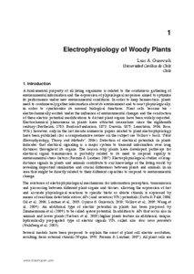 1 Electrophysiology of Woody Plants Luis A. Gurovich