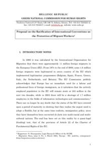 HELLENIC REPUBLIC GREEK NATIONAL COMMISSION FOR HUMAN RIGHTS Neofytou Vamva 6 (3rd floor), GRAthens, Greece, Τel: +; fax: +; e-mail: , website: www.nchr.gr  Proposal on 