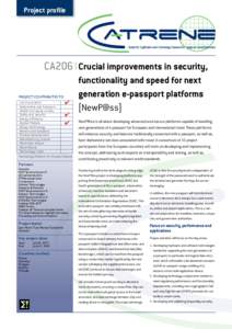 Project profile  CA206 I Crucial improvements in security, PROJECT CONTRIBUTES TO Communication Automotive and transport