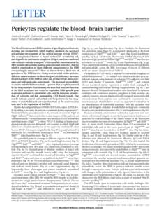 LETTER  doi:nature09522 Pericytes regulate the blood–brain barrier ¨e1, Maya H. Nisancioglu1, Elisabet Wallgard1{, Colin Niaudet1, Liqun He1{,