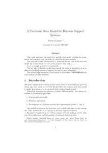 A Cartesian Data Model for Decision Support Systems Mauro Guazzo ∗
