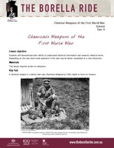 Chemical Weapons of the First World War Science Year 9 Chemicals Weapons of the First World War