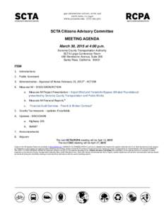 SCTA Citizens Advisory Committee MEETING AGENDA 1B March 30, 2015 at 4:00 p.m. Sonoma County Transportation Authority
